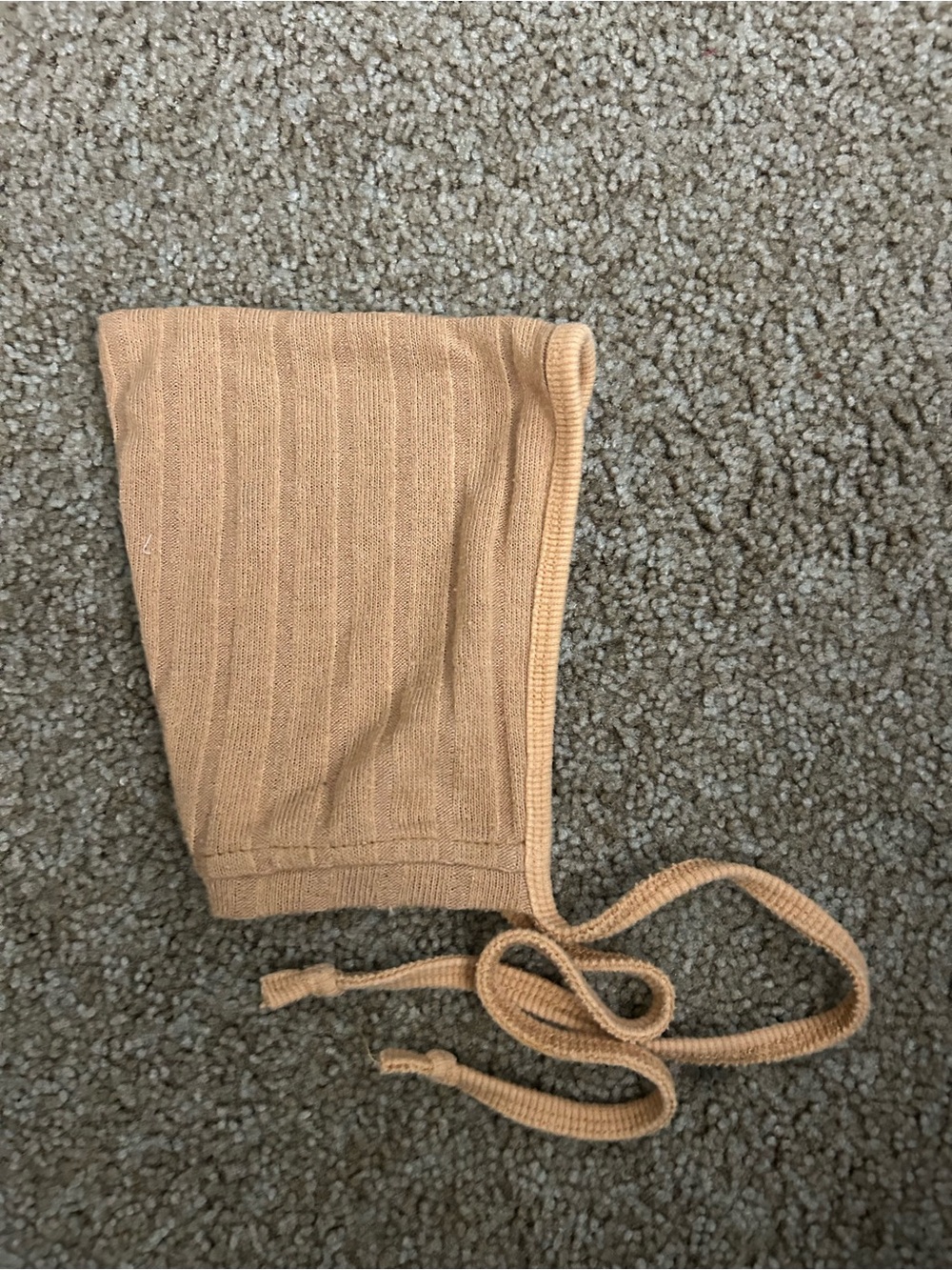 Kids Knit Bonnet in Tan